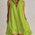 Cotton-Linen Blend Mini Dress