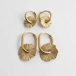 Toned Scalloped Hoop Earrings