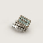 Vintage Silver Turquoise Glass Ring Set