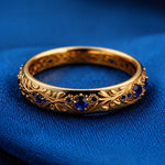 Blue Zirconia Leaf Ring