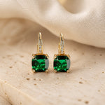 Mystic Sapphire Stone Hoop Earrings