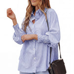 SARAH™ – Modern Striped Button Shirt