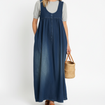 Charlotte | Vintage Wash Denim Maxi Dress