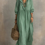 Olette | Boho Long Sleeve Maxi Dress