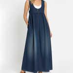 Charlotte | Vintage Wash Denim Maxi Dress