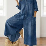 Evelyn | Button Denim Jumpsuit