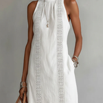 Heather | Sleeveless Lace Detail Midi Dress