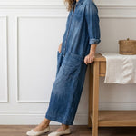 Evelyn | Button Denim Jumpsuit