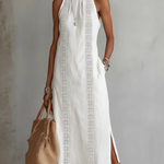 Heather | Sleeveless Lace Detail Midi Dress