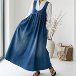 Charlotte | Vintage Wash Denim Maxi Dress