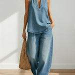 Aurora | Vintage Denim Two-Piece Set