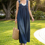 Charlotte | Vintage Wash Denim Maxi Dress