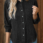 Women's Lapel Long-sleeved Casual Loose Pleated Denim Cardigan