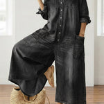 Evelyn | Button Denim Jumpsuit