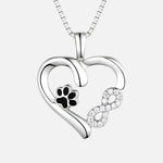 Infinity Charm Paw Heart Necklace