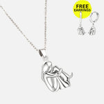 Hug Pendant Necklace + Free Earrings