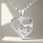 Delicate Heart Paw Necklace