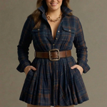 Heidi | Checked Mini Dress with Belt