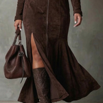 Selena | Suede-Look Dress with Belt