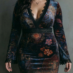 Taylor | Velvet Lace Trim Mini Dress