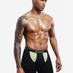 Dual Pouch Men's Long Legs Sports Boxer Briefs
