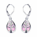 Silver Opal Tree Branch Earrings