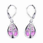Silver Opal Tree Branch Earrings