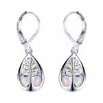 Silver Opal Tree Branch Earrings