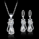 Cats Sterling Silver White Zirconium Set