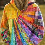Ava™ | Bohemian Multicolor Patchwork Hoodie