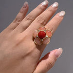 Rosy Halo Garden Ring