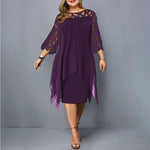 Fatima | Chic Plus Size Midi Dress for Modern Women