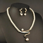 Pearl Serpentine Statement Necklace Set