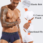 Men's Threaded Fabric Pouch Trunks With Fly