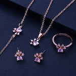 Paw Set 4 Pieces with Zirconia Heart