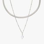Herringbone Choker with Pearl Pendant Bundle