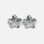 Chic Silver Floral Earrings