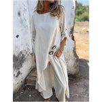 Sophia | Linen Dress + Pants - Comfortable Two-Piece Set
