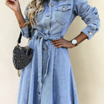 Luna | Long Sleeve Denim Dress