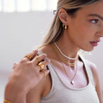 Gold Teardrop Hoop Earrings