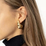 Lustrous Teardrop Stud Earrings