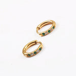 Green Tide Hoop Earrings