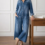 Evelyn | Button Denim Jumpsuit
