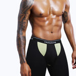 Dual Pouch Men's Long Legs Sports Boxer Briefs