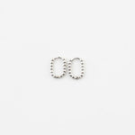 Beaded Oval Huggie Hoop Earrings