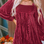 OLIVERA™ - Chic Bishop Long Sleeve A-Line Dress with Square Neck