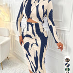 ARA™ - Colorblock Print Cut-Out Bodycon Dress for Spring & Fall