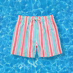 Men's Drawstring Leisure Striped Swim Shorts